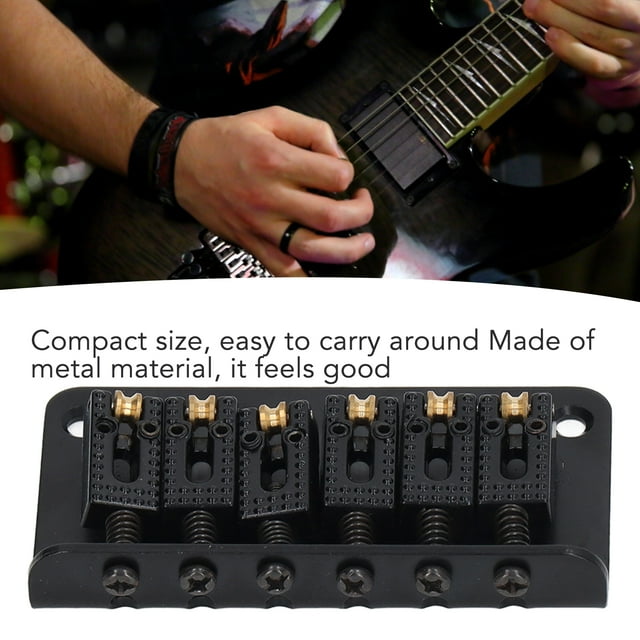 Hardtail Saddle Bridge, Electric Guitar Bridge Easy Installation Compact Fine Workmanship 6 String For Guitarist For Replacement