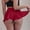 Red, variant on Women's High Waist Workout Gym Shorts Sexy Club Hot Pants Yoga Booty Shorts Dance Skirts Pleated Skirt Shorts Blue S