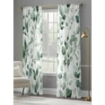 thumbnail image 4 of Green Plant Sheer Curtains 96 Inch Long 2 Panels, Watercolor Eucalyptus Leaf Farmhouse Light Filtering Rod Pocket Semi Sheer Curtains, Sheer Voile Drapes for Living Room Bedroom, 52"x96", 4 of 5