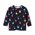 thumbnail image 5 of YUNAFFT Girls Christmas Print Casual 3/4 Sleeve Round-Neck Blouses & Shirts Cotton-Like Comfort Fit Elastic 4-14Y, 5 of 7