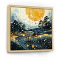 thumbnail image 2 of Designart "Specks Geometric Yellow Solar wall art I" Abstract Floater Framed Wall Art Print, 2 of 7