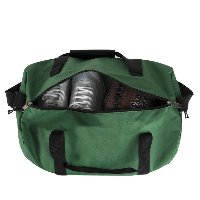 30 Liter Capacity Unisex Duffle Bag with Velcro Closure Handle and Luggage Shoulder Strap for Gym, Travel and Commuting in Hunter Green