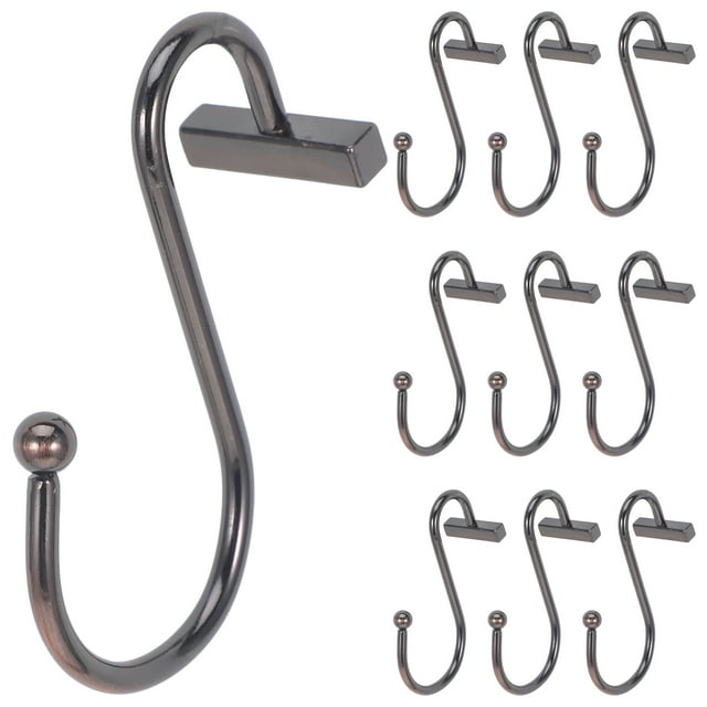 12 ganchos deslizantes para cortina de ducha, ganchos para ducha de baño, ganchos para barra de ducha en forma de S