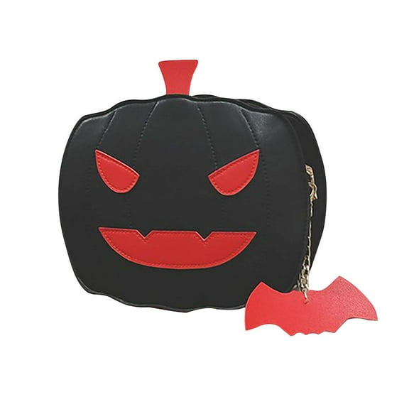 Tao Tao Halloween Purses Gothic Novelty Shoulder Bag Pumpkin Coffin Skull Bat Crossbody Bag Holiday Party Gift Candy Bag Black Free Size