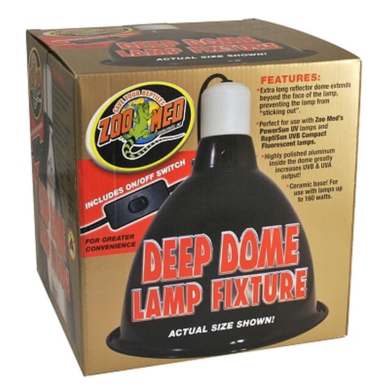 Zoo Med Deep Dome Lamp Fixture Black Com
