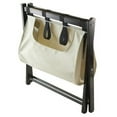 thumbnail image 2 of Pemberly Row Transitional Solid Wood/Fabric Luggage Rack with Basket in Espresso, 2 of 7