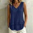 thumbnail image 2 of jjayotai Tank Tops for Women Casual V Neck Ruffle Hem Babydoll Tanks Sleeveless Flowy Peplum Tops, 2 of 6