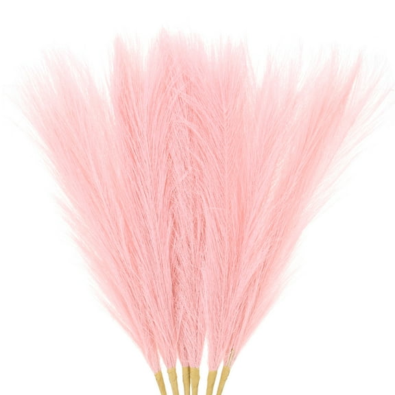 Uxcell 6 Pack Faux Pampas Grass 21.7 Inch for Home Decor/Wedding Light Pink