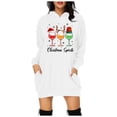 thumbnail image 2 of WEAIXIMIUNG Chandail en Molleton pour Femmes Veste Longue Décontractée Col Rond Poche Imprimé Flocon de Neige de Noël, 2 of 3