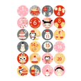 thumbnail image 4 of Stickers Christmas Gift Number Sticker 24 Sticker Round Christmas K9G B1X0 O5D5, 4 of 7