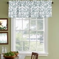 thumbnail image 4 of Teal Blue Green Valances for Windows, Decorative Rod Pocket Window Valance Curtains, Vintage Farmhouse Boho Flower Leaf Short Curtain Drapes for Kitchen/Bathroom/Living Room, 2 Panels, 42" W x 18" L, 4 of 8