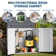 thumbnail image 5 of 35 Cu Ft Resin Weatherproof Outdoor Storage Cabinet, Lockable Organizer Box for Garden Tools Lawn Equipment Cushion Garbage Can Storage, 5 of 8