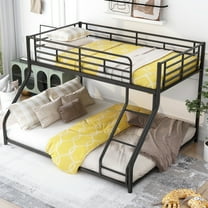 Triple Tree Teen Metal Twin XL-over-Queen Bunk Beds Black
