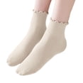 thumbnail image 4 of Ticikt Women's Soft Cotton Crew Socks, Neutral Tone Mid-Calf Socks for All Seasons,Beige, 4 of 5