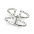 thumbnail image 1 of Bague Diamant Style Moderne à Double Bande en Or Blanc 14k (1/2 cttw) Taille 6.5, 1 of 4