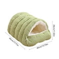 thumbnail image 2 of Large Enclosed Pet Bed with Removable Washable Cover, Plush Thickened Fleece Warm Cat Bed & Dog Bed for Winter, Spacious Nest for Pets, Indoor Cozy Pet Sleeping Mat, 17.71*15.74*11.02in, Green, 2 of 6