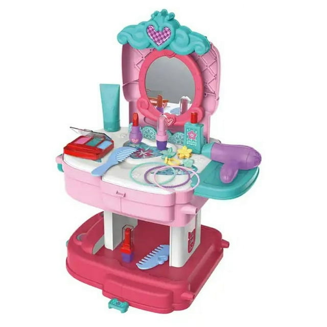 Tradeopia Ensemble de Jeu 2-en-1 Sac à Dos et Commode – Jouet Portable pour 3+ / 30 Pcs Accessoires de Mode et de Jeu de Rôle