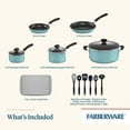 thumbnail image 2 of Farberware Cookstart Aluminum DiamondMax Nonstick Cookware Set, 15-Piece, Aqua, 2 of 11