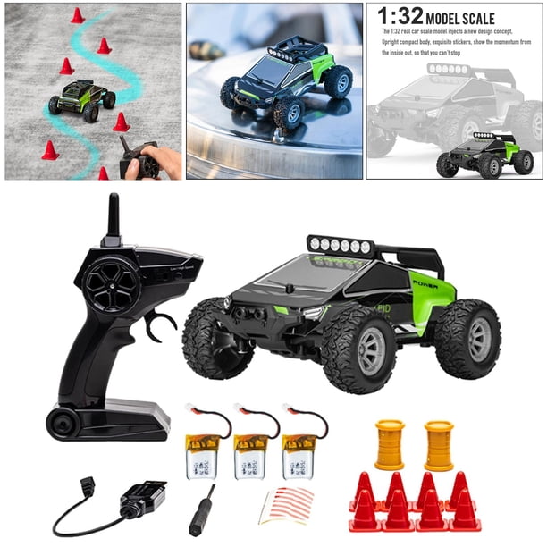 1:32 RC coche, coche recargable a telemando, vehículo eléctrico 2WD de con controlador de Radio de 2,4 GHz, coche de juguete para - 3 baterías 3 pilas