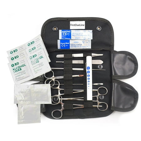 Emt First Responder 20 Pc Tactical Black First Aid Tactical Kit Military Molle Pouch Universal BOB - Ideal for Camping, Firefighters, EMT, First Responders, Police and Military ()