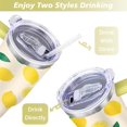 thumbnail image 5 of 40 oz Tumbler Lemon with Handle Vacuum Insulated Water Bottle Leak Resistant Travel Cups Car Cup Holder Friendly for Travel Commuting, 5 of 7