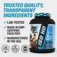 thumbnail image 6 of BPI Sports ISO HD Isolate Protein Powder – 100% Whey Isolate, Protein Powder for Muscle Gain - Chocolate Brownie, 4.9 LBS - 70 Servings, 6 of 9