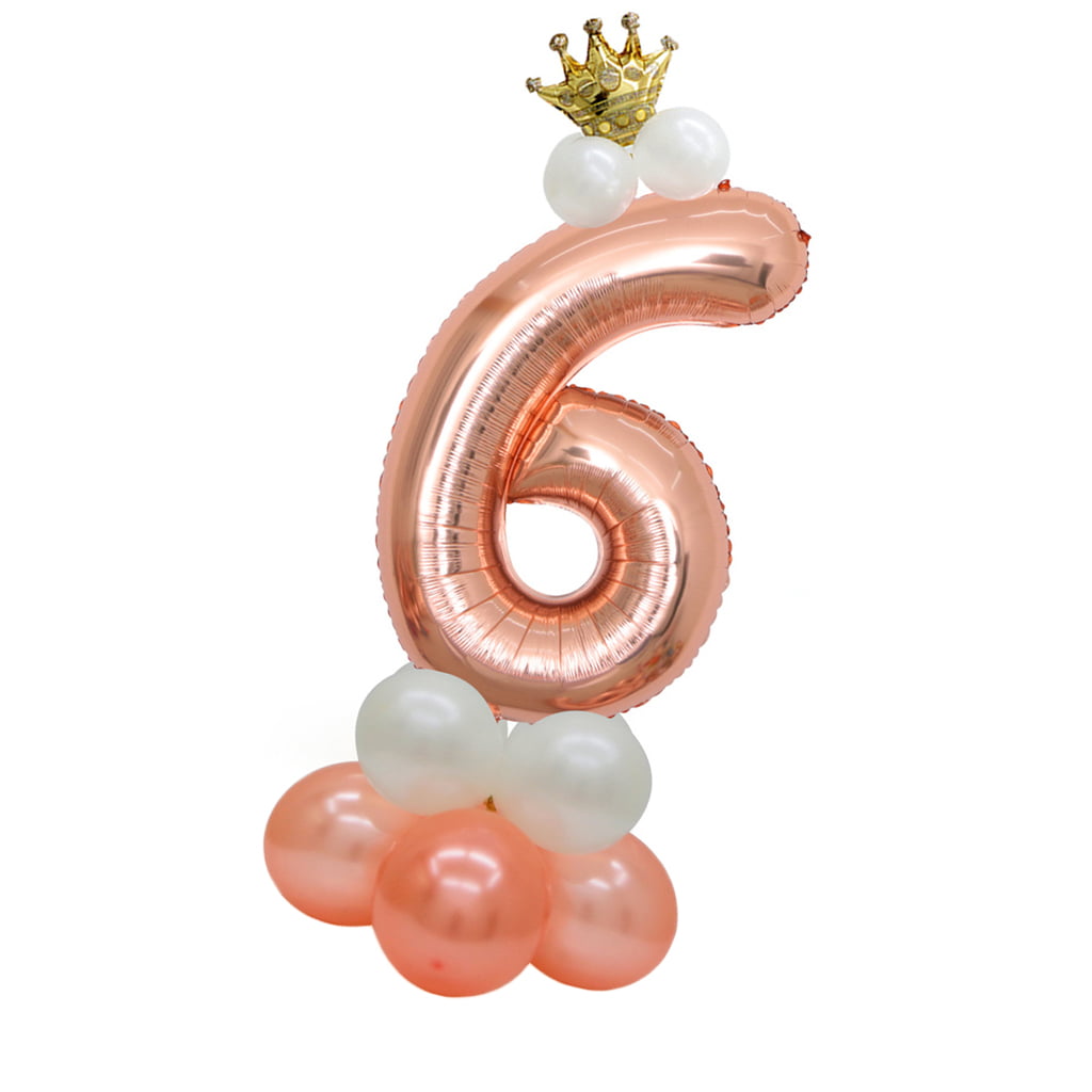 32 Inch Jumbo Number Balloon Column Birthday Party Decoration Rose Gold