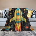thumbnail image 2 of Heduofu Fun Throw Blanket- Ultra Soft, Fleece, Lightweight, Colorful Rocket and Planet Blankets, for Couch Room Bedroom, Modern Decor, Gifts for Boys Astronaut Lovers 40x50in, 2 of 6