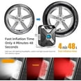 thumbnail image 4 of WindGallop Digital Car Tire Inflator Portable Air Compressor for Car Tire Pump Automatic 12v Electric Car Air Pump for Car Tires with Tire Pressure Gauge Valve Adaptors LED Light, 4 of 7
