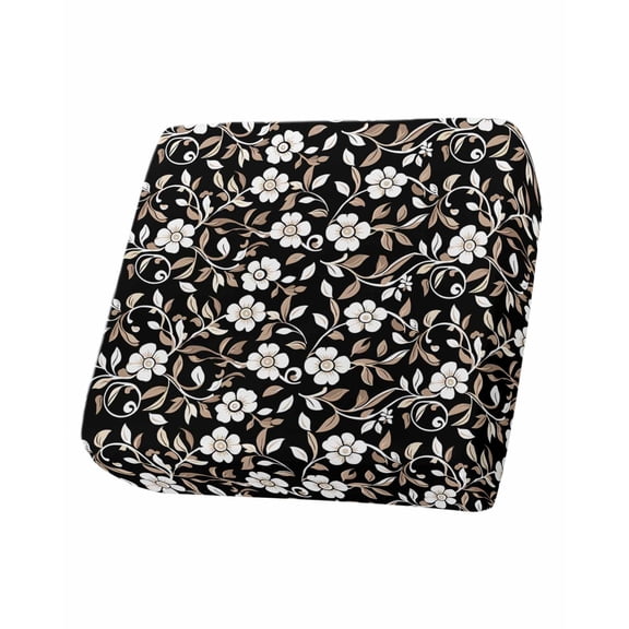 Black White Floral Couch Cushion Covers Stretch, Washable Sofa Seat Covers Individual Seat Cushion Sofa Slipcovers Farmhouse Vintage Botanical Leaves Couch Cover Furniture Protector S-1PCS