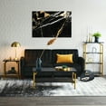 thumbnail image 3 of Household Essentials Crown Narrow 4 Shelf Open Storage Bookshelf Black Oak Wood Grain and Gold Metal, 3 of 7