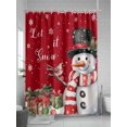 thumbnail image 5 of Red Snowman Christmas Shower Curtain Set, Waterproof Shower Curtains for Bathroom, Winter Snowflake Xmas Gifts Washable Fabric Cloth Bath Curtain for Bathtub Decoration with Hooks 48x72 Inches, 5 of 6