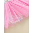 thumbnail image 6 of Biezeib Baby Girl Slip Dress, Tie-up Pleated Stripes Tulle Patchwork Princess Dress Clothes for Daily Party, 6 of 6