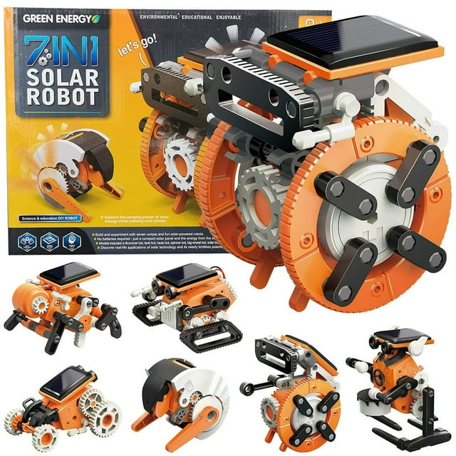 ZOO STEM Solar Robot Toy 7-in-1 Educational Science Kit DIY Educational Creative building Robot Toy Sets for Hand-on Ability Training