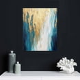 thumbnail image 4 of Nawypu Blue White and Gold Canvas Painting Modern Abstract Artwork Blue Marble Canvas Wall Art Gold and Blue Pictures Wall Decor Abstract on Canvas for Living Room Bedroom, 4 of 4