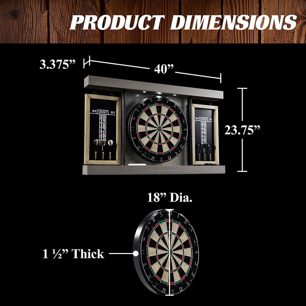 Prescott Bristle Dartboard Cabinet Set, Official Size Dart Board, by Barrington Billiards