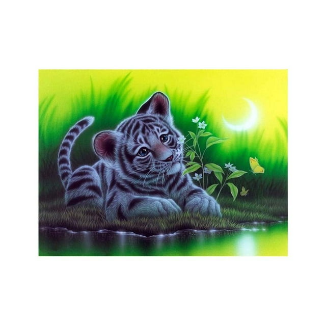 Homeholiday Little Tiger Rhinestone Needlework 5D Diy Embroidery Resin Painting Animal Crystal Mosaic Cross Stitch