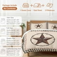 thumbnail image 6 of American Country Bedding Duvet Cover Set Twin Size 4 Pieces Star Farmhouse Beige Black Buffalo Plaid Bedding Set with Zipper Closure, 1 Comforter Cover 68x86 Inches 1 Flat Sheet & 2 Pillow Cases, 6 of 7