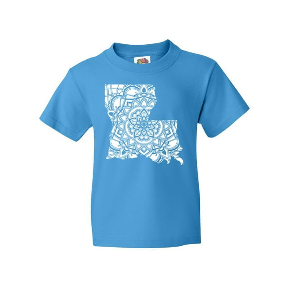 Inktastic Louisiana Silhouette Mandala Youth T-Shirt