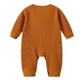 thumbnail image 4 of KPOPLK Baby Unisex Jumpsuits Comfy Solid Color New born Boy Girl Rompers Long Sleeve Zipper Colthes(Brown,3-6 Months), 4 of 4