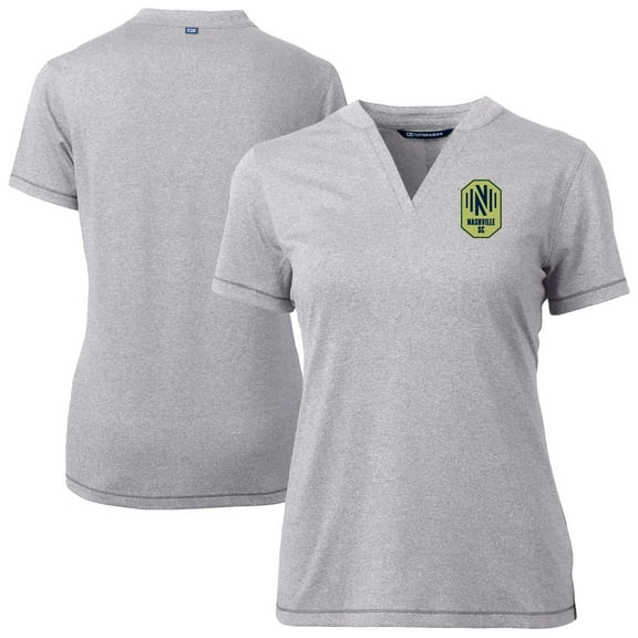 Women's-Cutter & Buck Heather Gray Nashville SC Forge Heather Stretch Blade Top
