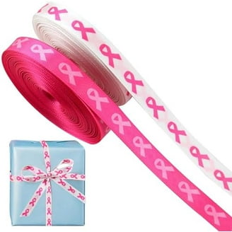 Fight Breast Cancer Wired Ribbon - 2 1/2 Inch x 10 Yards, Pink