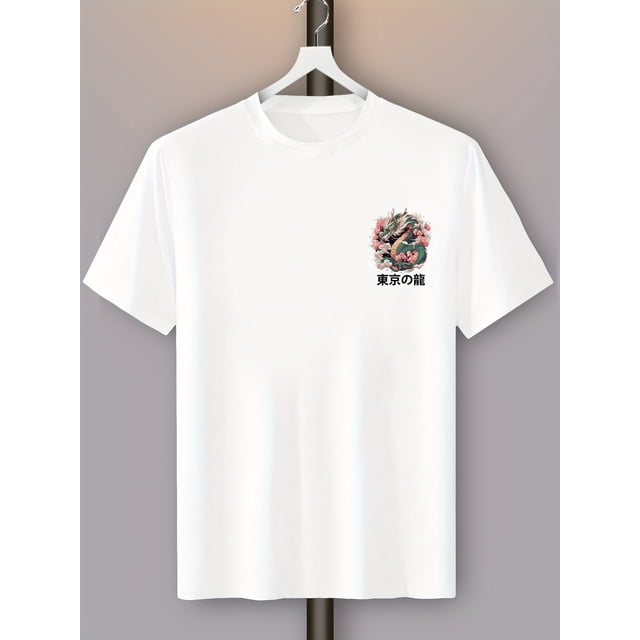Camiseta de moda para hombre con diseño de estampado de dragón