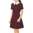 thumbnail image 2 of Dde San Patricio Casual PaMujer, Cuello Peter Pan, Mangas Cortas, Vestido De Punto Acampanado Por EnciDe RodilBorgoL, 2 of 5