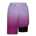 thumbnail image 6 of RYDCOT Men Swim Trunks with Compresssion Liner 7 Inch Inseam Printed Quick Dry Board Shorts Bathing Suit with Zipper Pockets Purple, 6 of 6