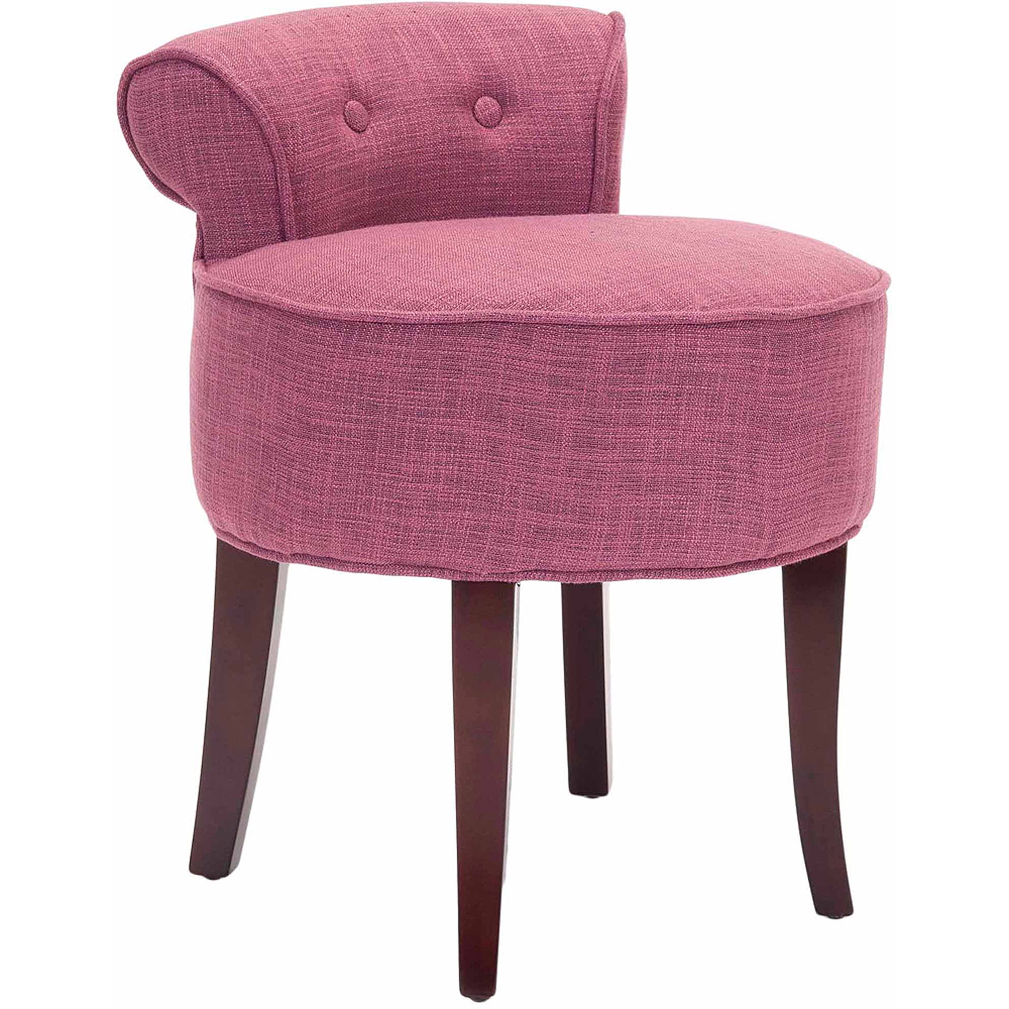 SAFAVIEH Georgia Contemporary Glam Upholstered Vanity Stool, Rose