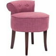 thumbnail image 2 of SAFAVIEH Georgia Contemporary Glam Upholstered Vanity Stool, Rose, 2 of 3