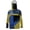Abstract Pattern Blue Yellow Black, variant on Men's Fishing Hoodie UV Protection Hooded Top Long Sleeve Sun Block Top with Mesh Mask Fishing Clothes Sun Shirt Athletic Wear Outfit for Men, L, Gray Leopard Print
