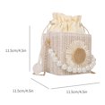 thumbnail image 3 of Bolsa De Mensajero Bolso bandolera cuadrado para mujer Bolso vagabundo de perlas de paja de moda para viajes (Blanco) Ehuebsd Para Estrenar, 3 of 9