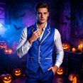 thumbnail image 2 of Men'S Steampunk Vest Costume Single Breasted Vintage Inspired Waistcoat For Halloween Party Cosplay Role Play Masquerade Stage Performance Outfit, 2 of 5